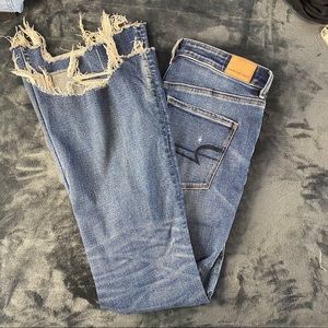 AE Super Stretch Super Hi-Rise Crop Flare jeans